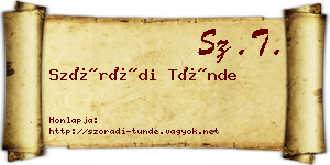 Szórádi Tünde névjegykártya